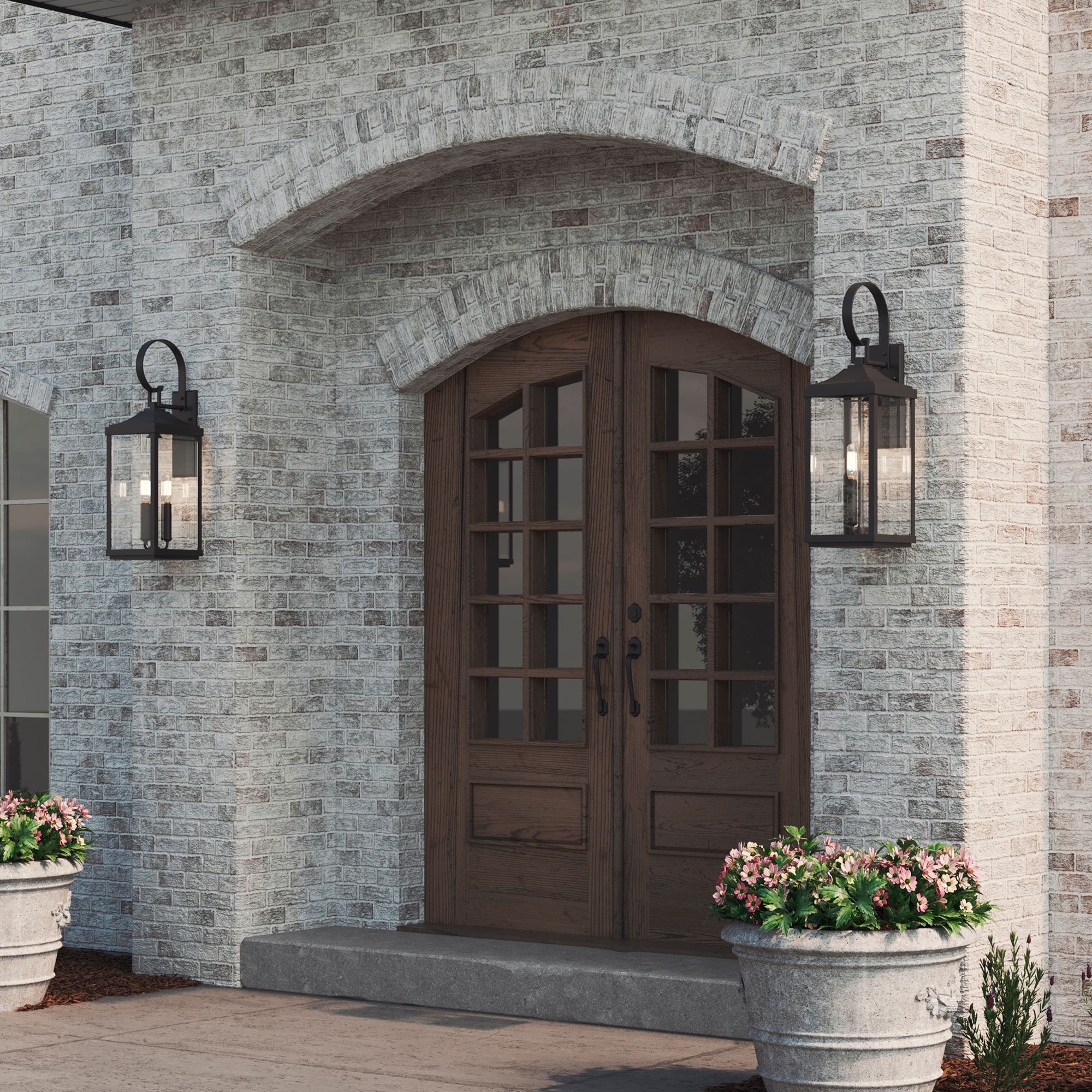 Gibbes Street Collection Textured Black 3-Light Large Wall-Lantern