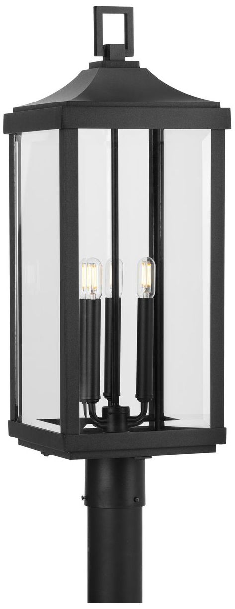 Gibbes Street Collection Textured Black 3-Light Post Lantern