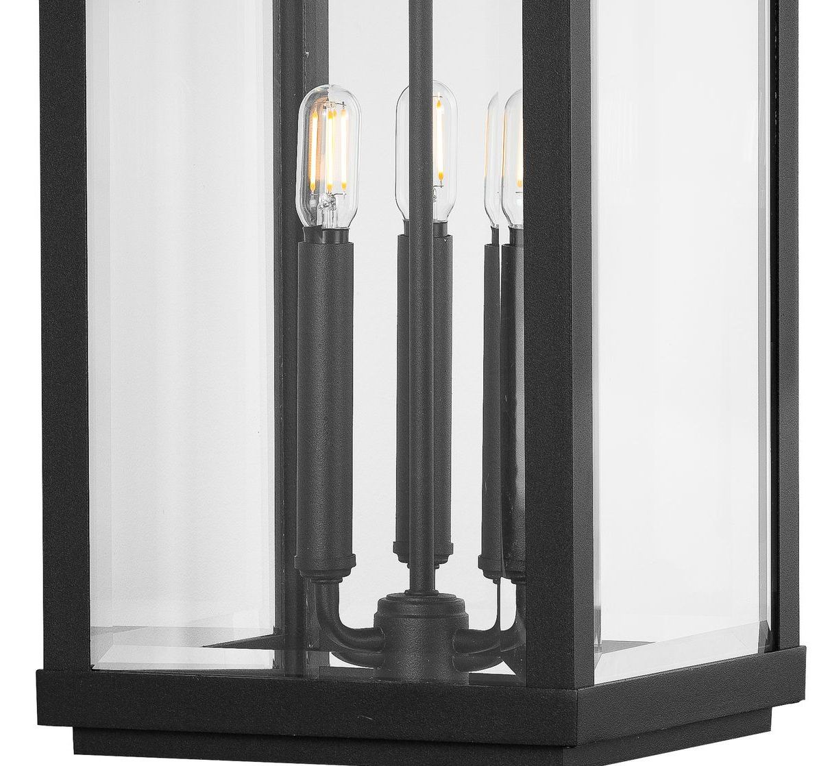 Image 4 Gibbes Street Collection Textured Black 3-Light Post Lantern more views