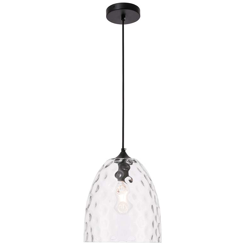 Image 2 Gibson 1 Lt Black And Clear Glass Pendant