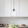1_Gibson 1 Lt Black And Clear Glass Pendant