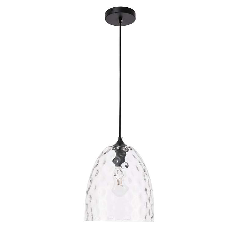 Image 4 Gibson 1 Lt Black And Clear Glass Pendant more views