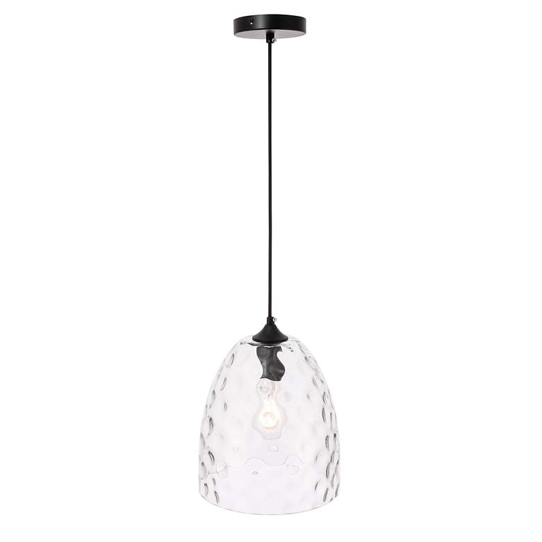 Image 5 Gibson 1 Lt Black And Clear Glass Pendant more views