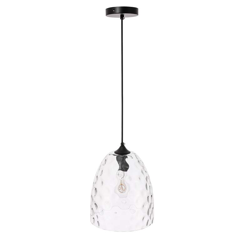 Image 6 Gibson 1 Lt Black And Clear Glass Pendant more views
