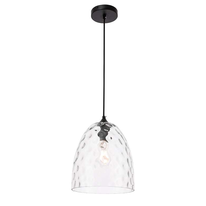 Image 7 Gibson 1 Lt Black And Clear Glass Pendant more views