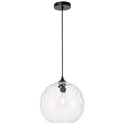 Gibson 1 Lt Black And Clear Glass Pendant