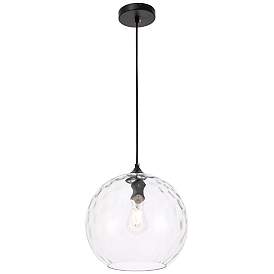 Image5 of Gibson 1 Lt Black And Clear Glass Pendant more views