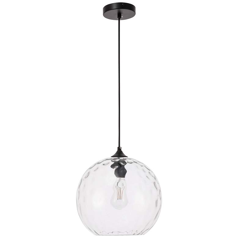 Image 6 Gibson 1 Lt Black And Clear Glass Pendant more views