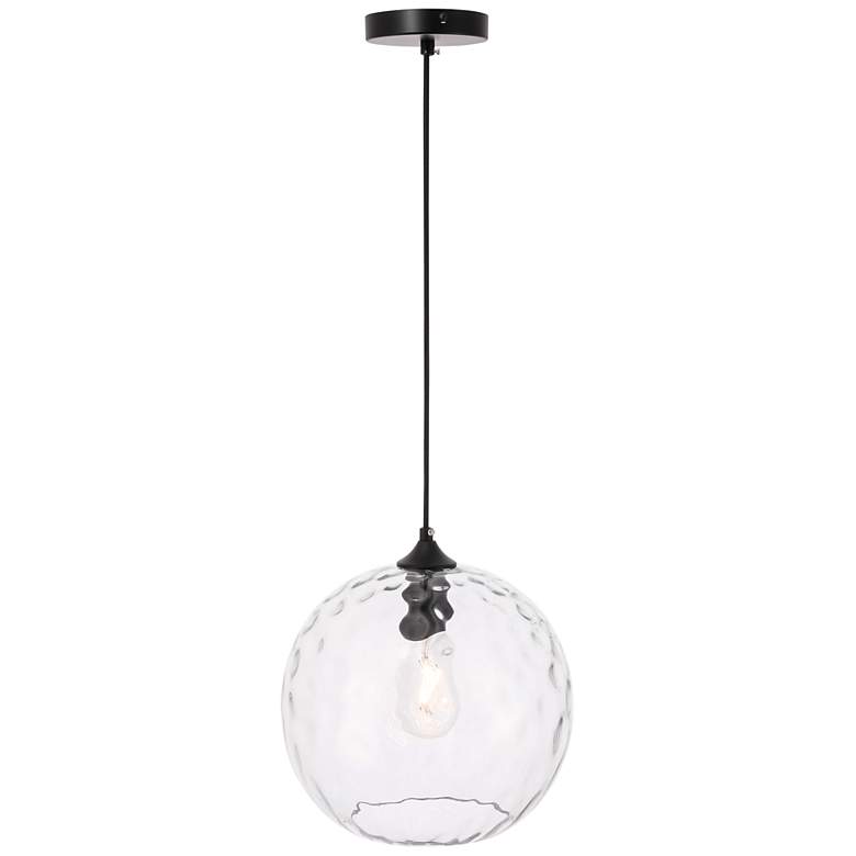 Image 7 Gibson 1 Lt Black And Clear Glass Pendant more views