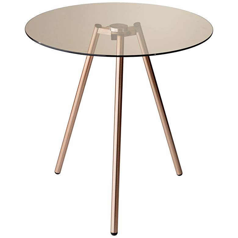 Image 1 Gibson 19 3/4 inch Wide Tinted Glass Tripod Accent Table