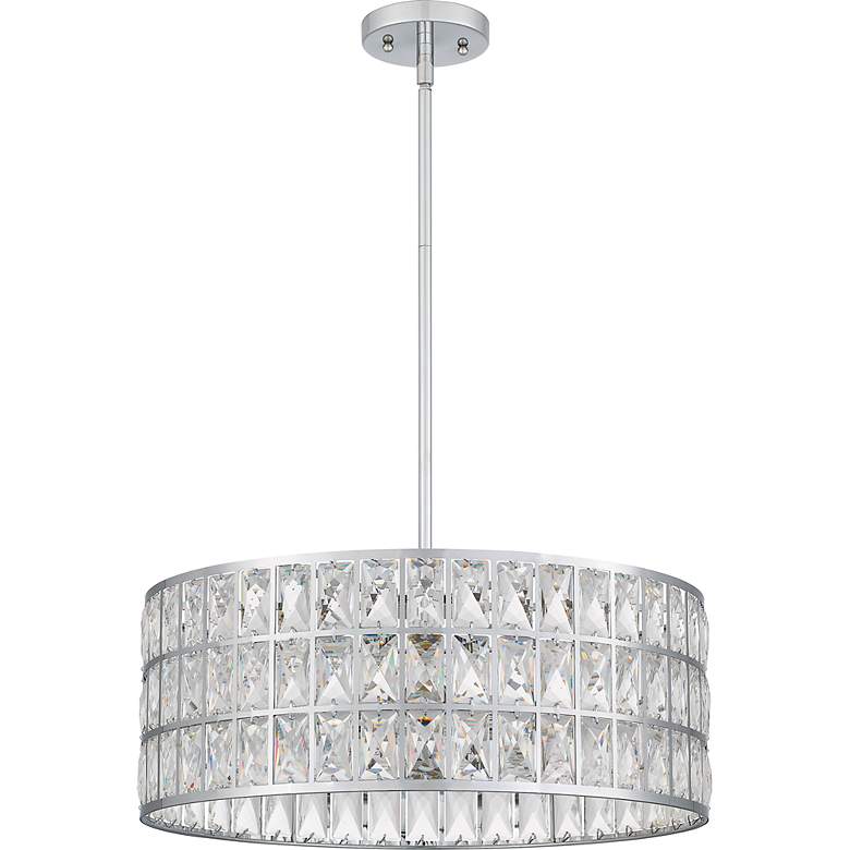 Image 2 Gibson 20"W Polished Chrome and Crystal Drum Pendant Light more views