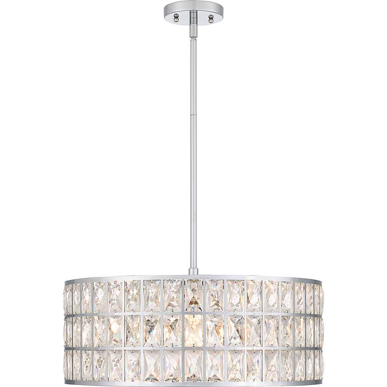 Image 3 Gibson 20"W Polished Chrome and Crystal Drum Pendant Light more views