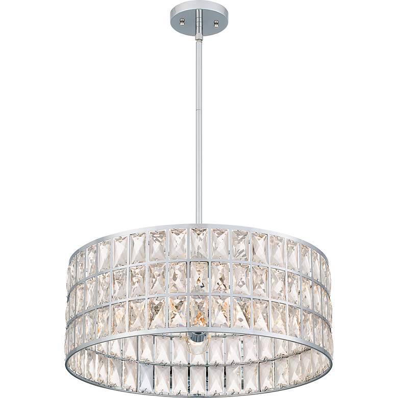 Image 4 Gibson 20"W Polished Chrome and Crystal Drum Pendant Light more views