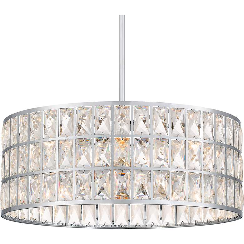 Image 5 Gibson 20"W Polished Chrome and Crystal Drum Pendant Light more views