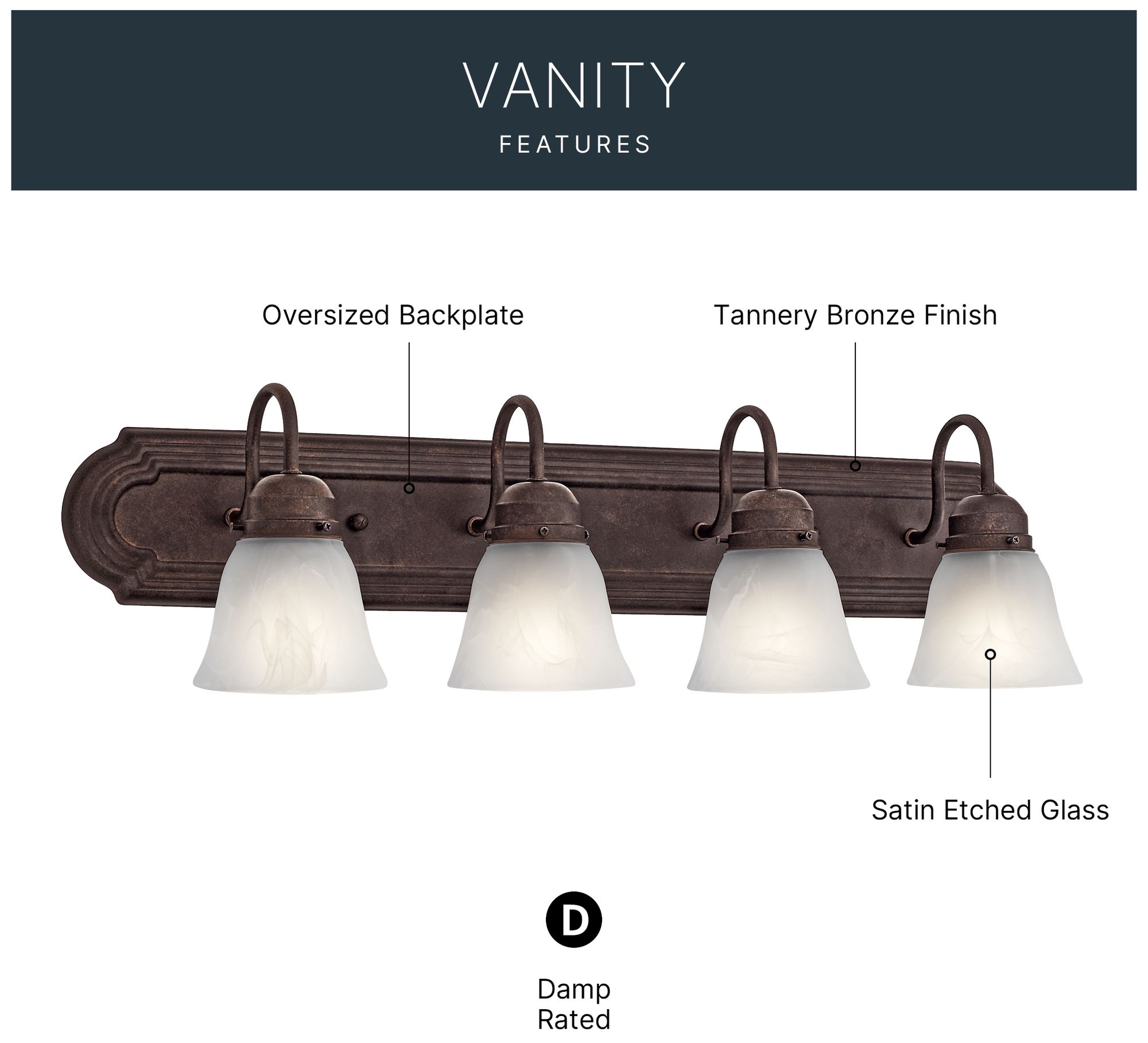 Image 3 Gibson 30"W Tannery Bronze 4-Light Vanity Bath Light more views