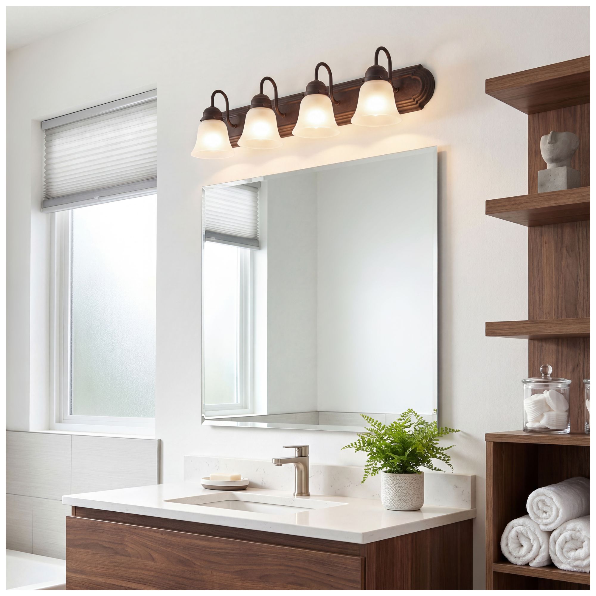 Image 7 Gibson 30"W Tannery Bronze 4-Light Vanity Bath Light more views