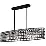 1_Gibson 42" Wide Black and Crystal 5-Light Linear Chandelier