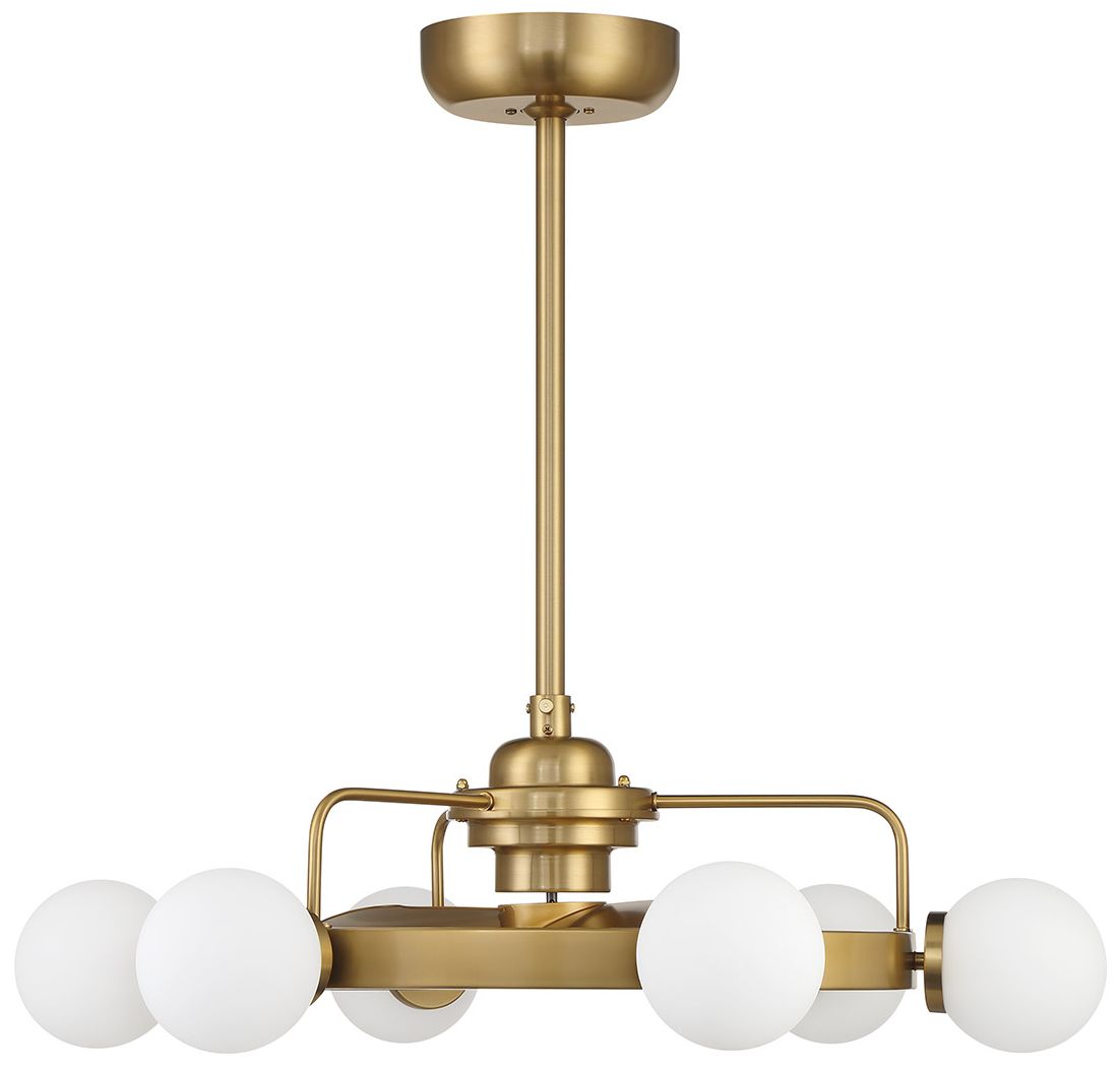 Image 2 Gibson 6-Light Fan D'Lier in Warm Brass more views