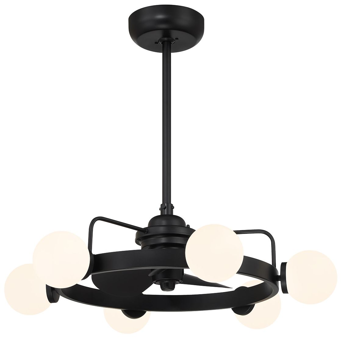 Image 3 Gibson 7-Light Fan D'Lier in Matte Black (Fandelier) more views
