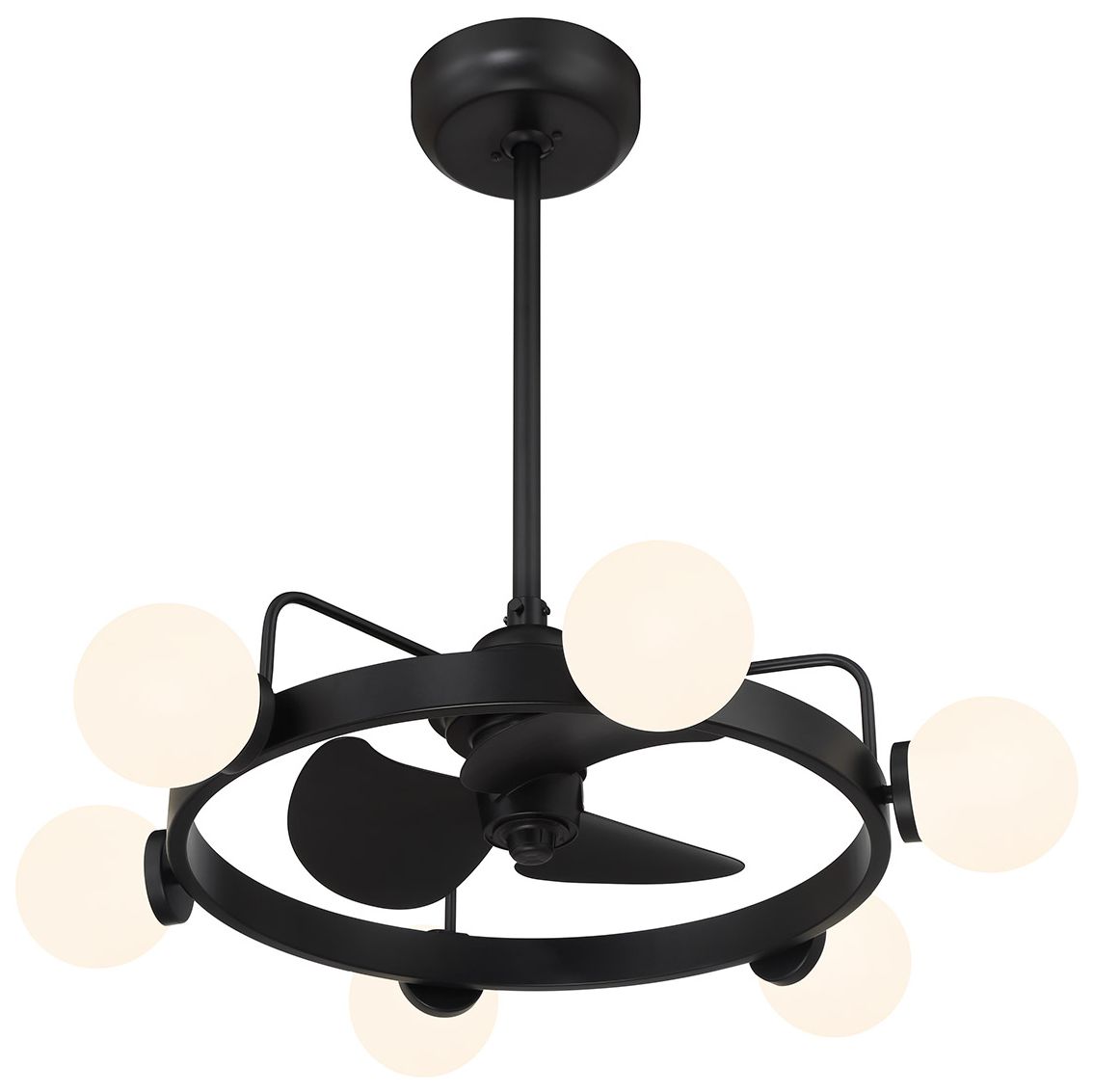 Image 4 Gibson 7-Light Fan D'Lier in Matte Black (Fandelier) more views