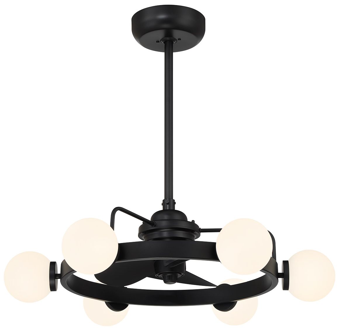 Image 5 Gibson 7-Light Fan D'Lier in Matte Black (Fandelier) more views