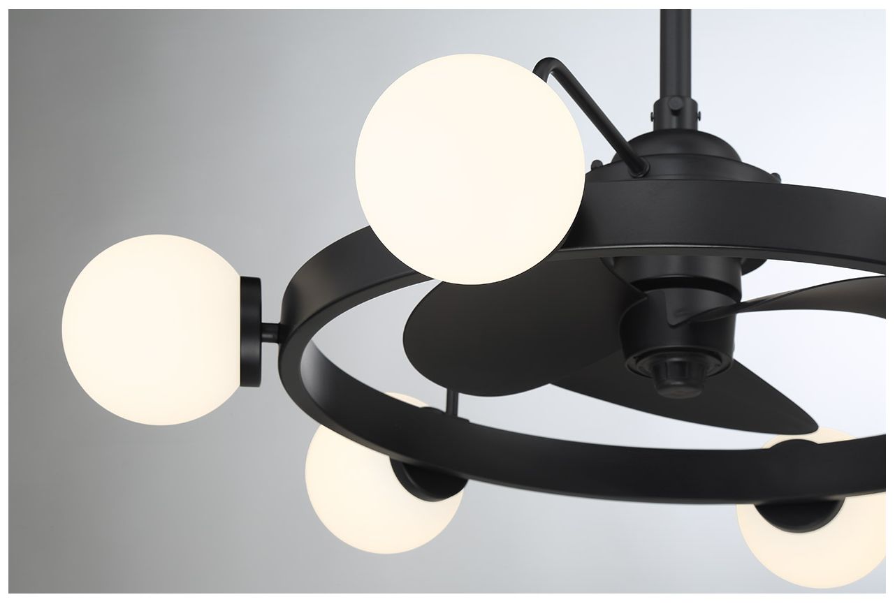 Image 6 Gibson 7-Light Fan D'Lier in Matte Black (Fandelier) more views