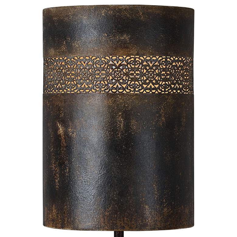 Image 2 Gibson Cottage 35" Metal Shade Distressed White Candlestick Table Lamp more views
