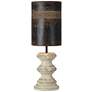 Gibson Cottage Distressed White Candlestick Table Lamp with Metal Shade