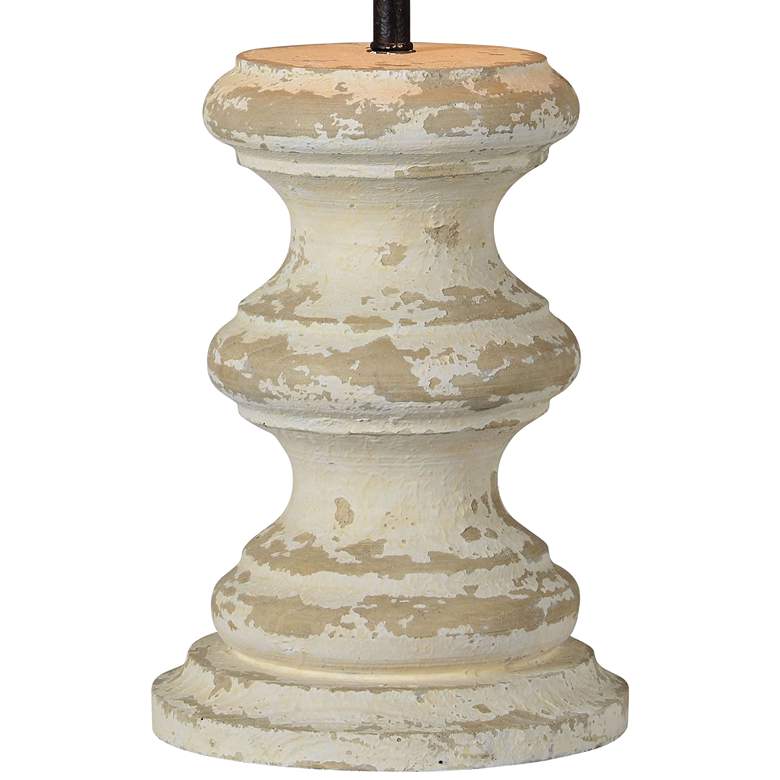 Image 3 Gibson Cottage Distressed White Candlestick Table Lamp with Metal Shade more views