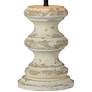 Gibson Cottage Distressed White Candlestick Table Lamp with Metal Shade