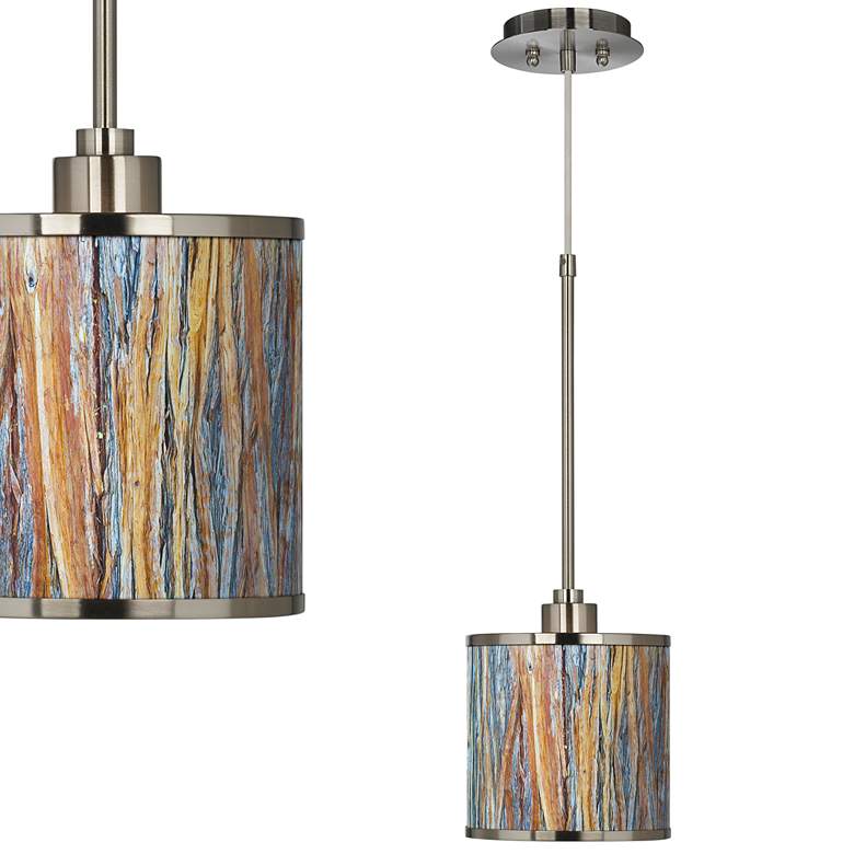 Image 1 Gicle Glow Striking Bark Shade 7 inch Wide Mini Pendant Light