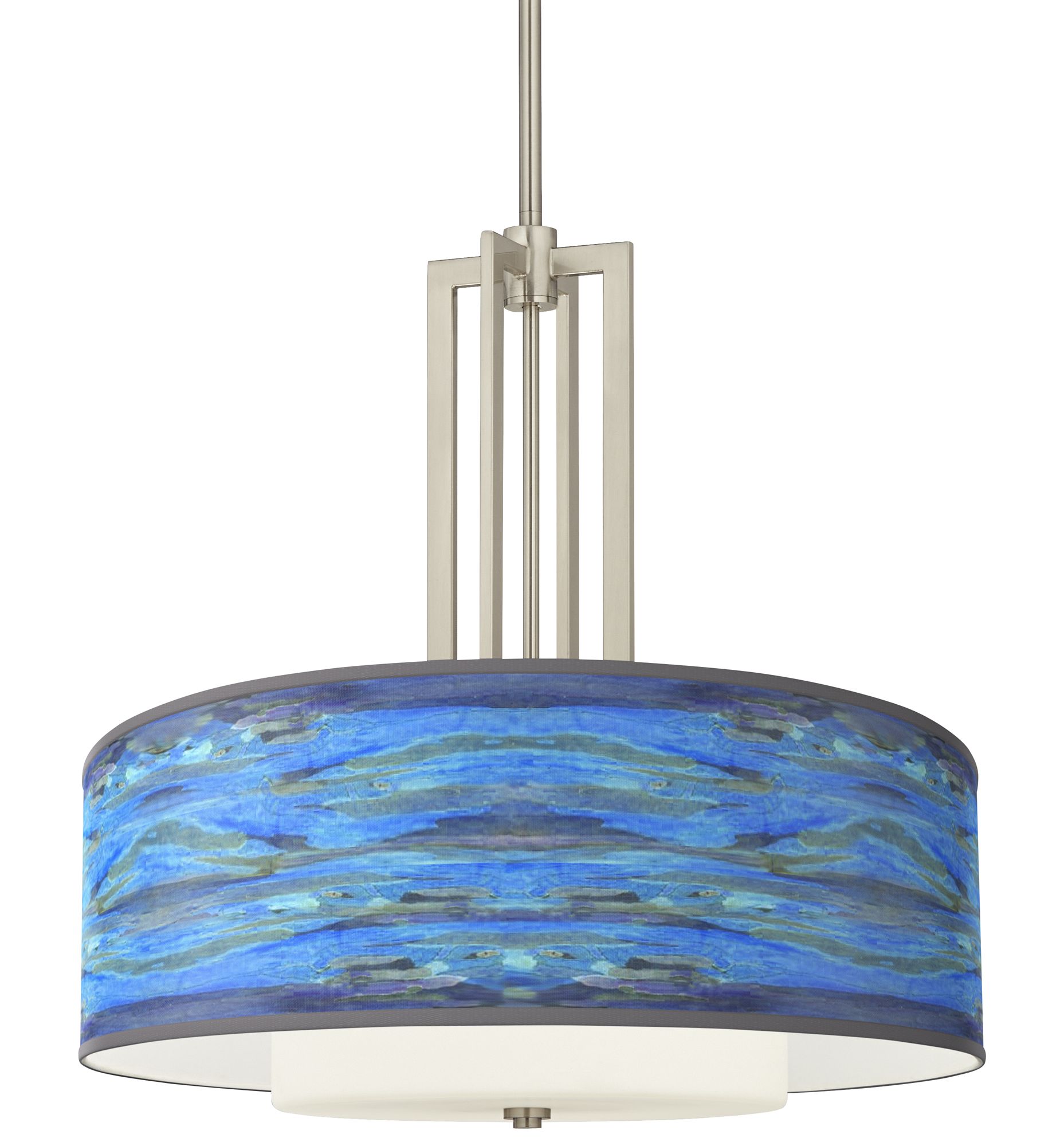Giclee Art GICLEE GLOW DOUBLE DRUM PENDANT Brushed Nickel Collection