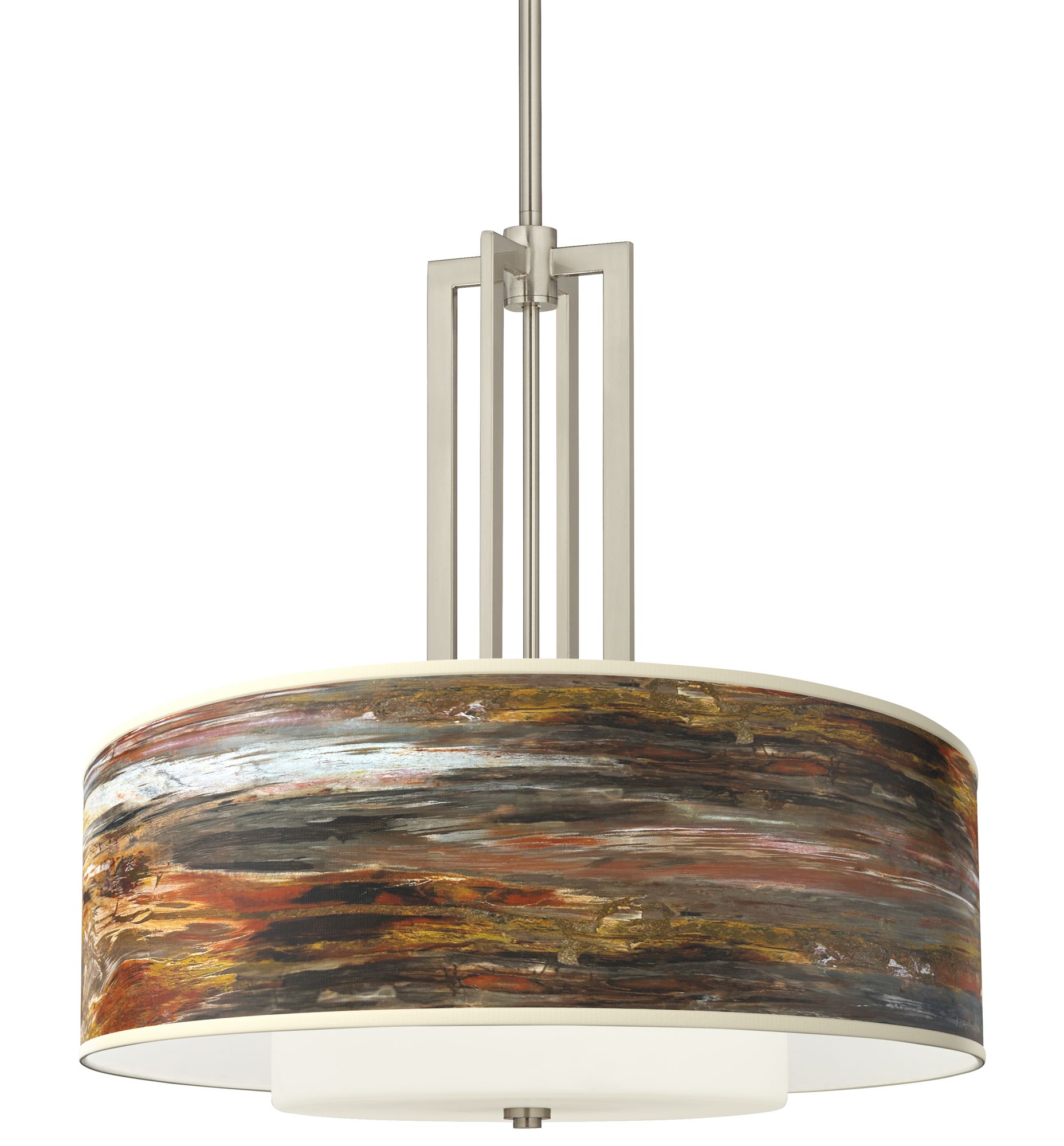 Giclee Art GICLEE GLOW DOUBLE DRUM PENDANT Brushed Nickel Collection