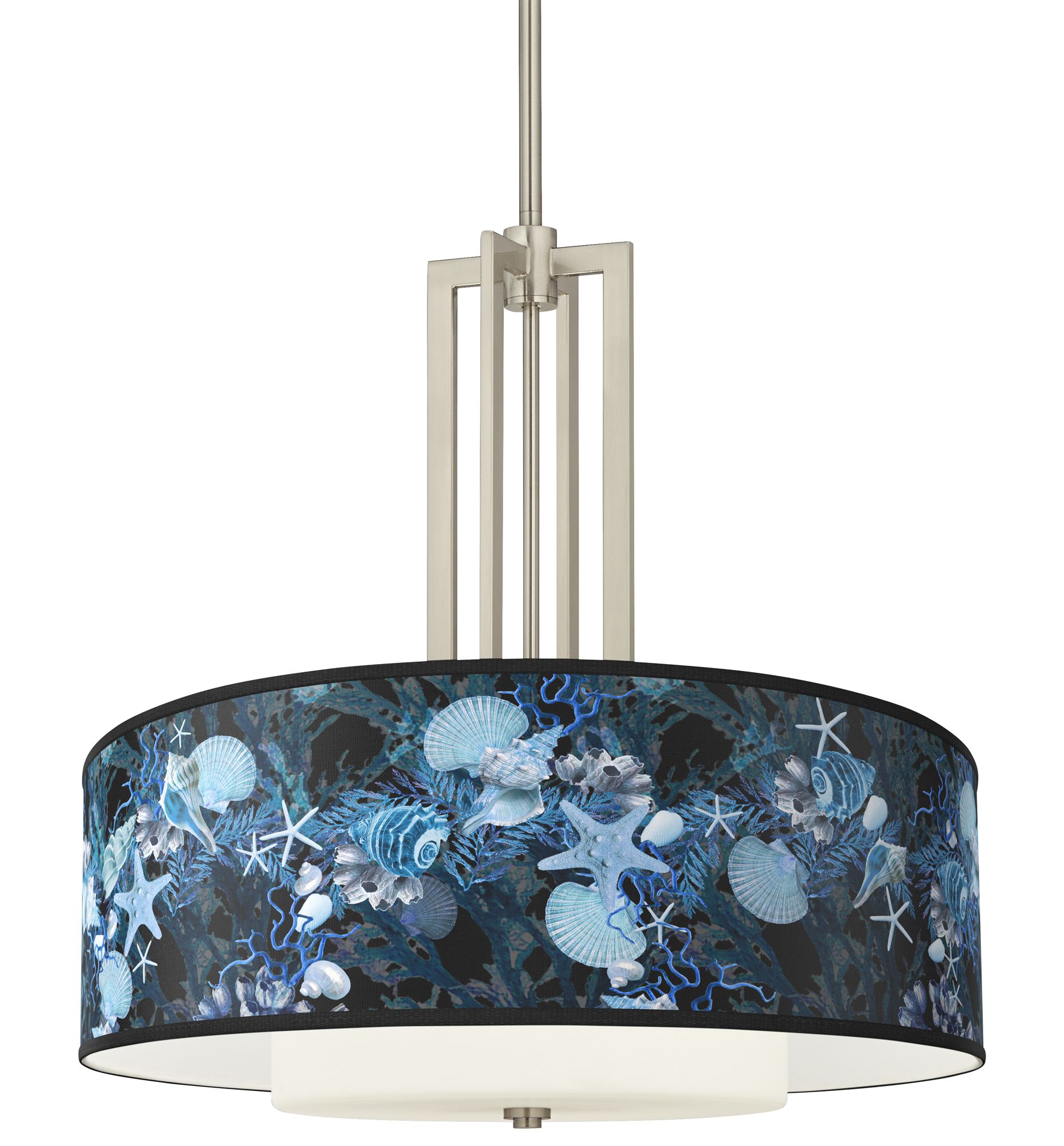 Giclee Art GICLEE GLOW DOUBLE DRUM PENDANT Brushed Nickel Collection