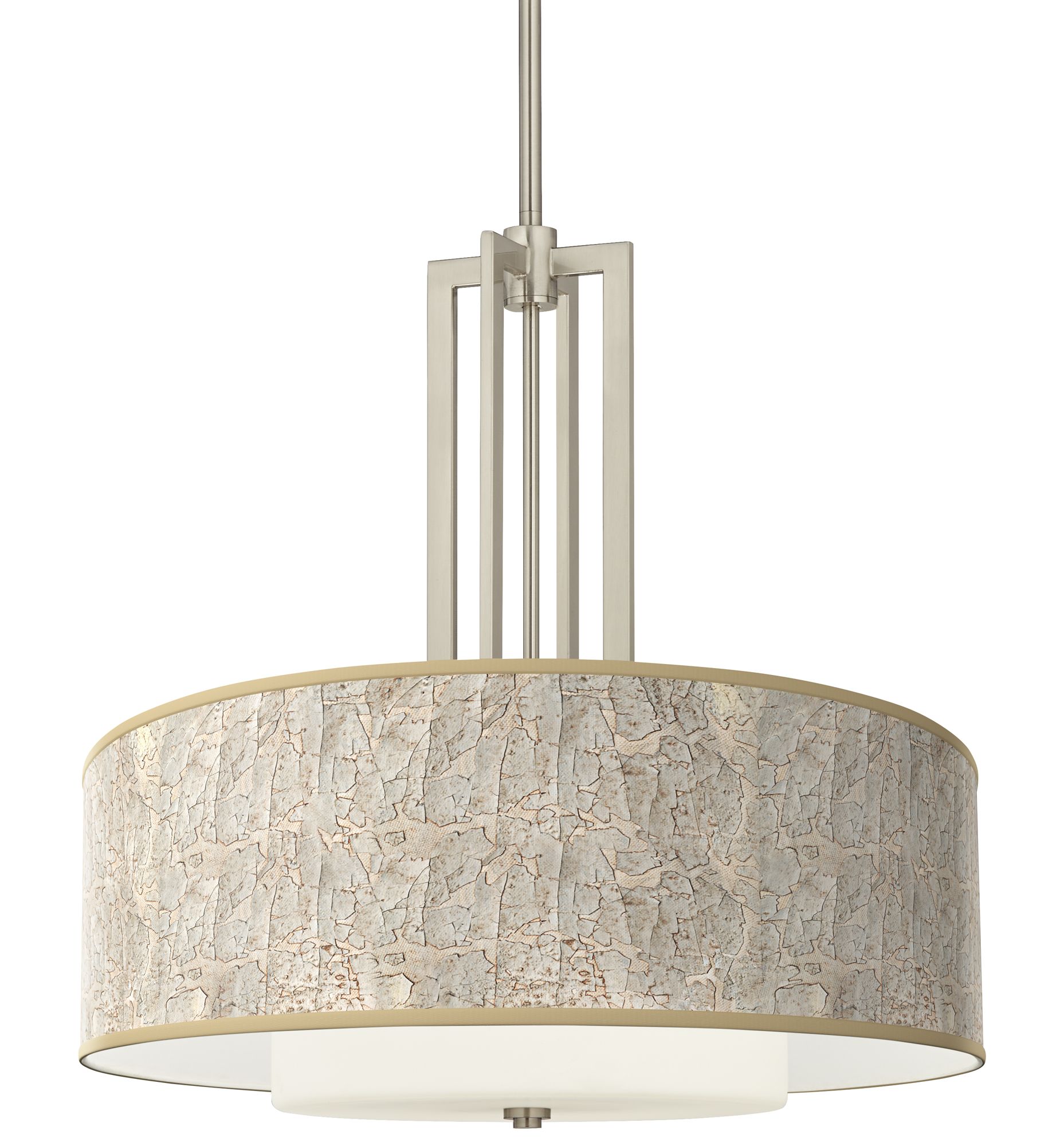 Giclee Art GICLEE GLOW DOUBLE DRUM PENDANT Brushed Nickel Collection