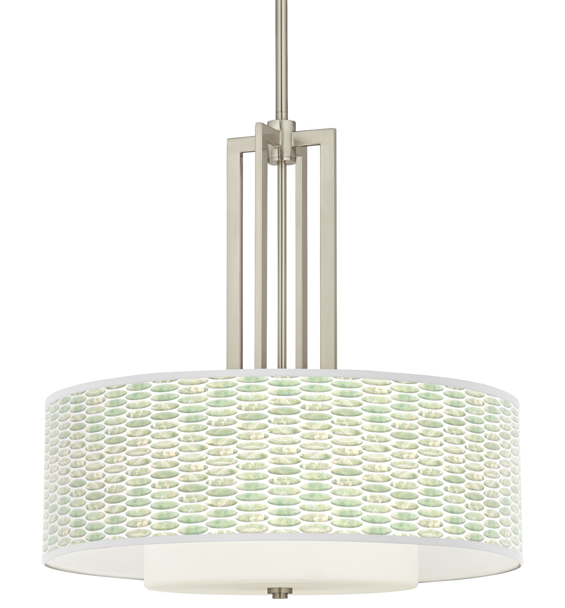 Giclee Art GICLEE GLOW DOUBLE DRUM PENDANT Brushed Nickel Collection