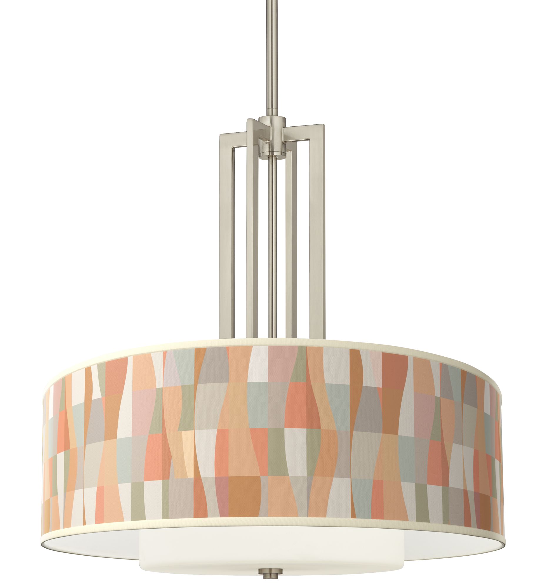 Giclee Art GICLEE GLOW DOUBLE DRUM PENDANT Brushed Nickel Collection