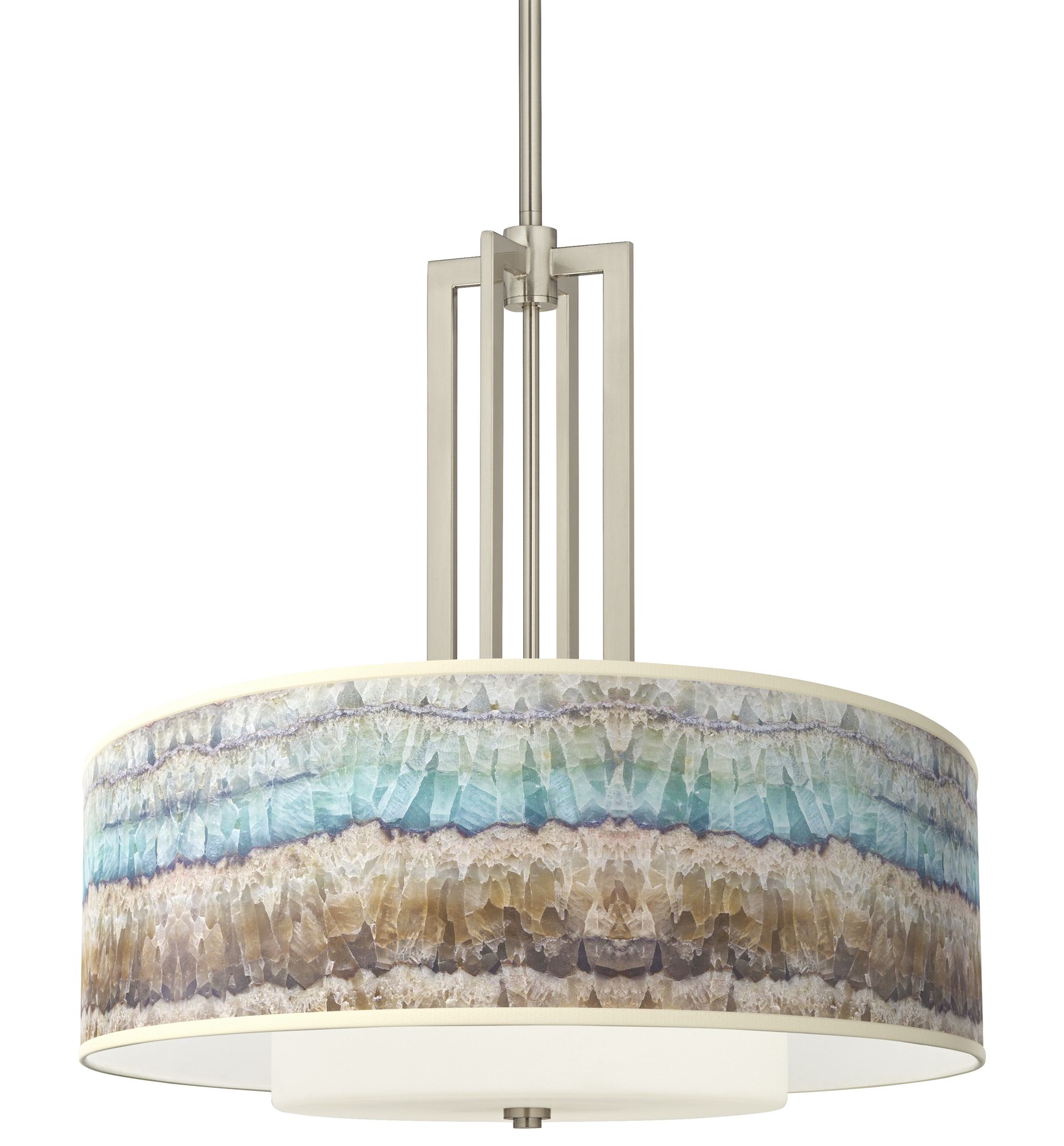 Giclee Art GICLEE GLOW DOUBLE DRUM PENDANT Brushed Nickel Collection