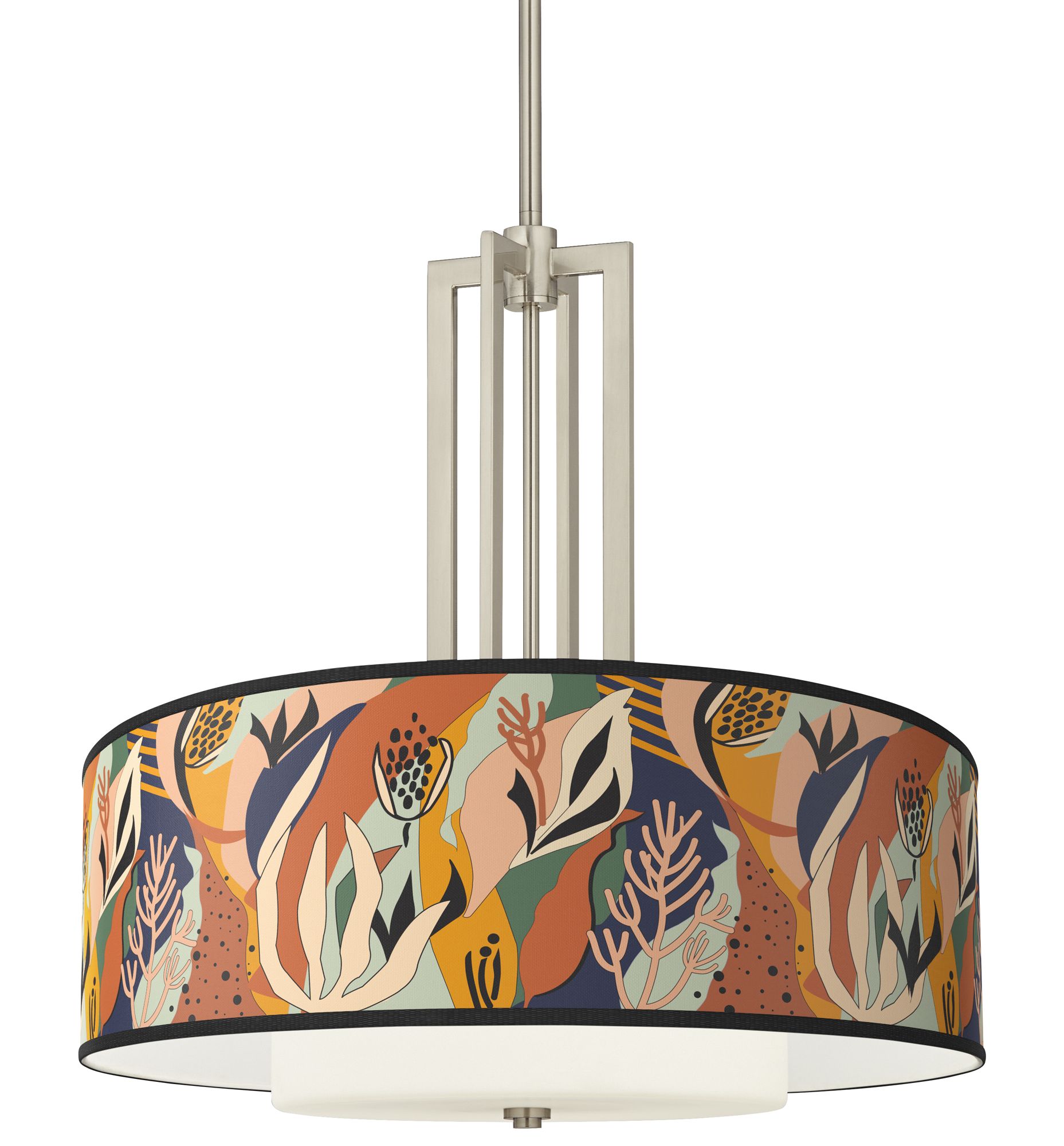 Giclee Art GICLEE GLOW DOUBLE DRUM PENDANT Brushed Nickel Collection