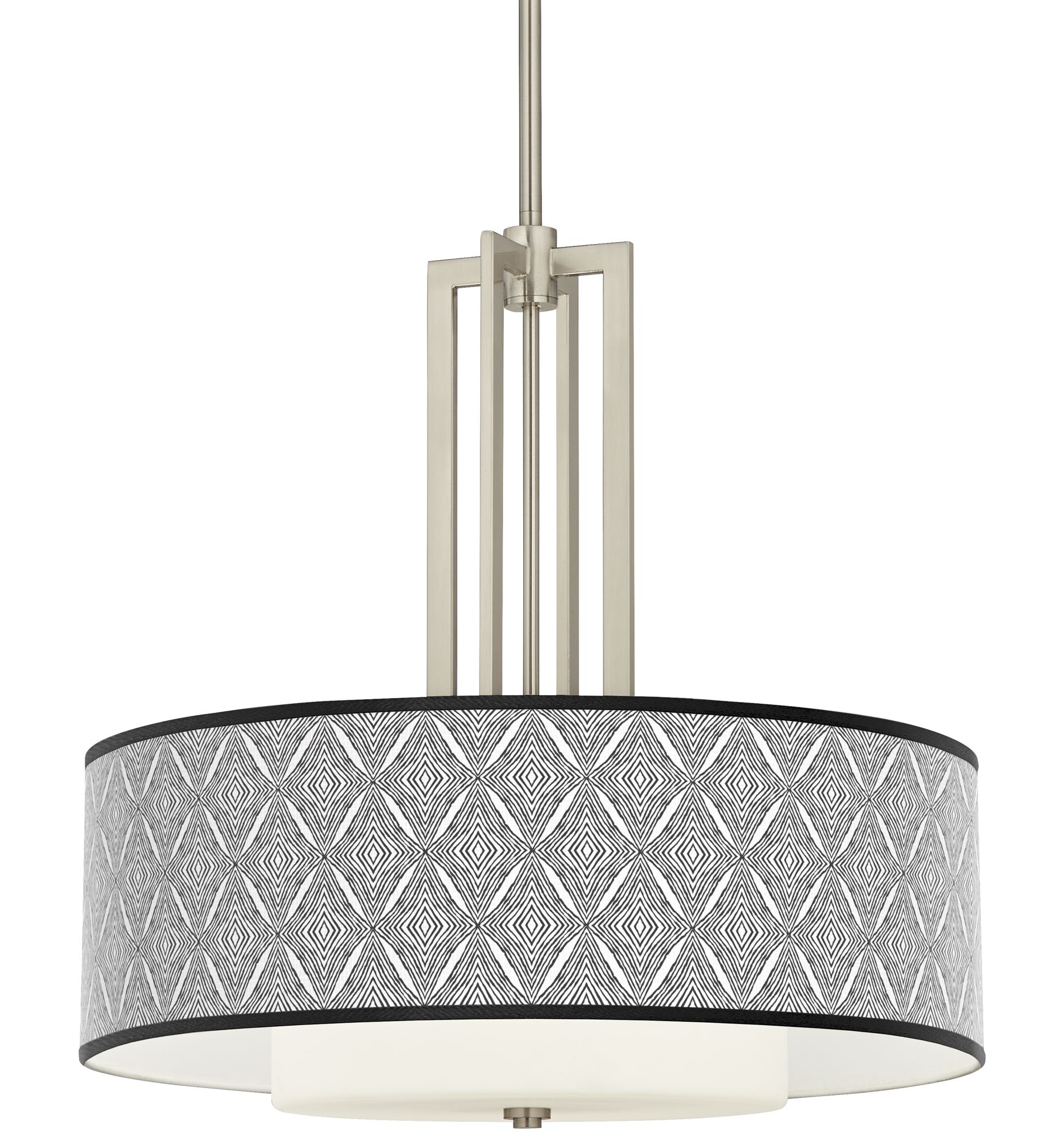 Giclee Art GICLEE GLOW DOUBLE DRUM PENDANT Brushed Nickel Collection