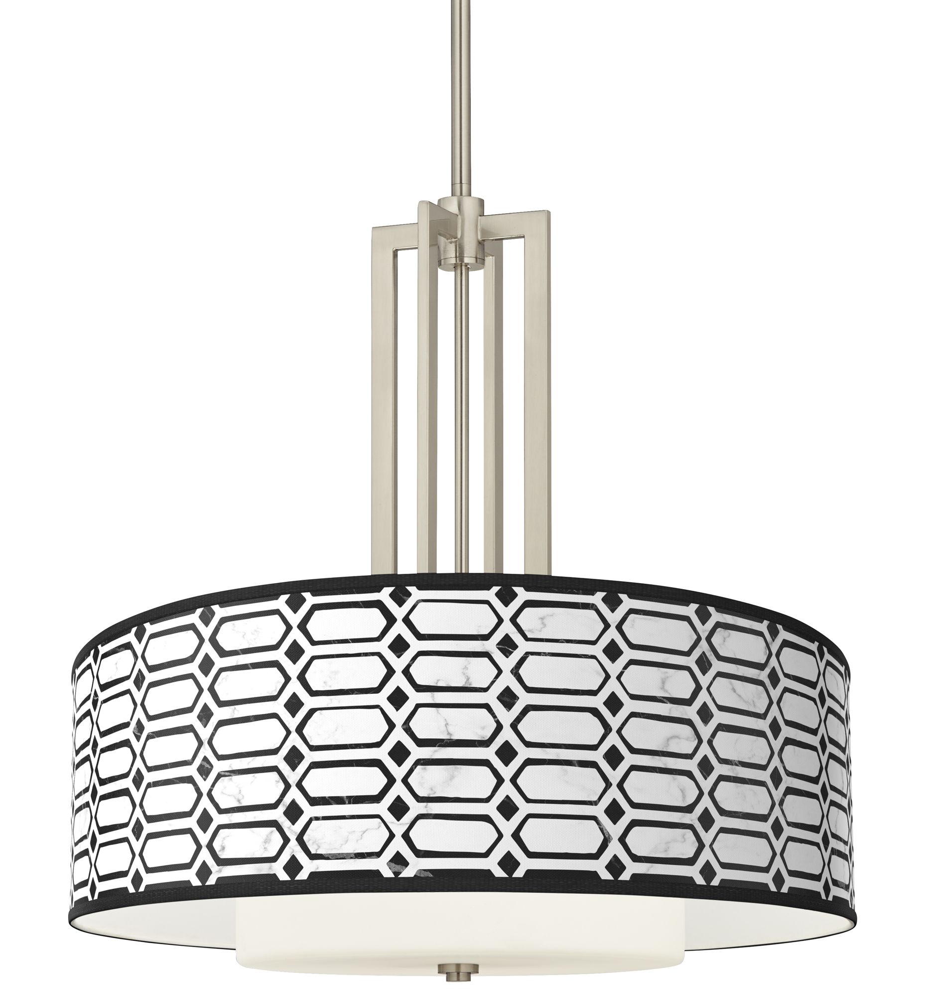 Giclee Art GICLEE GLOW DOUBLE DRUM PENDANT Brushed Nickel Collection