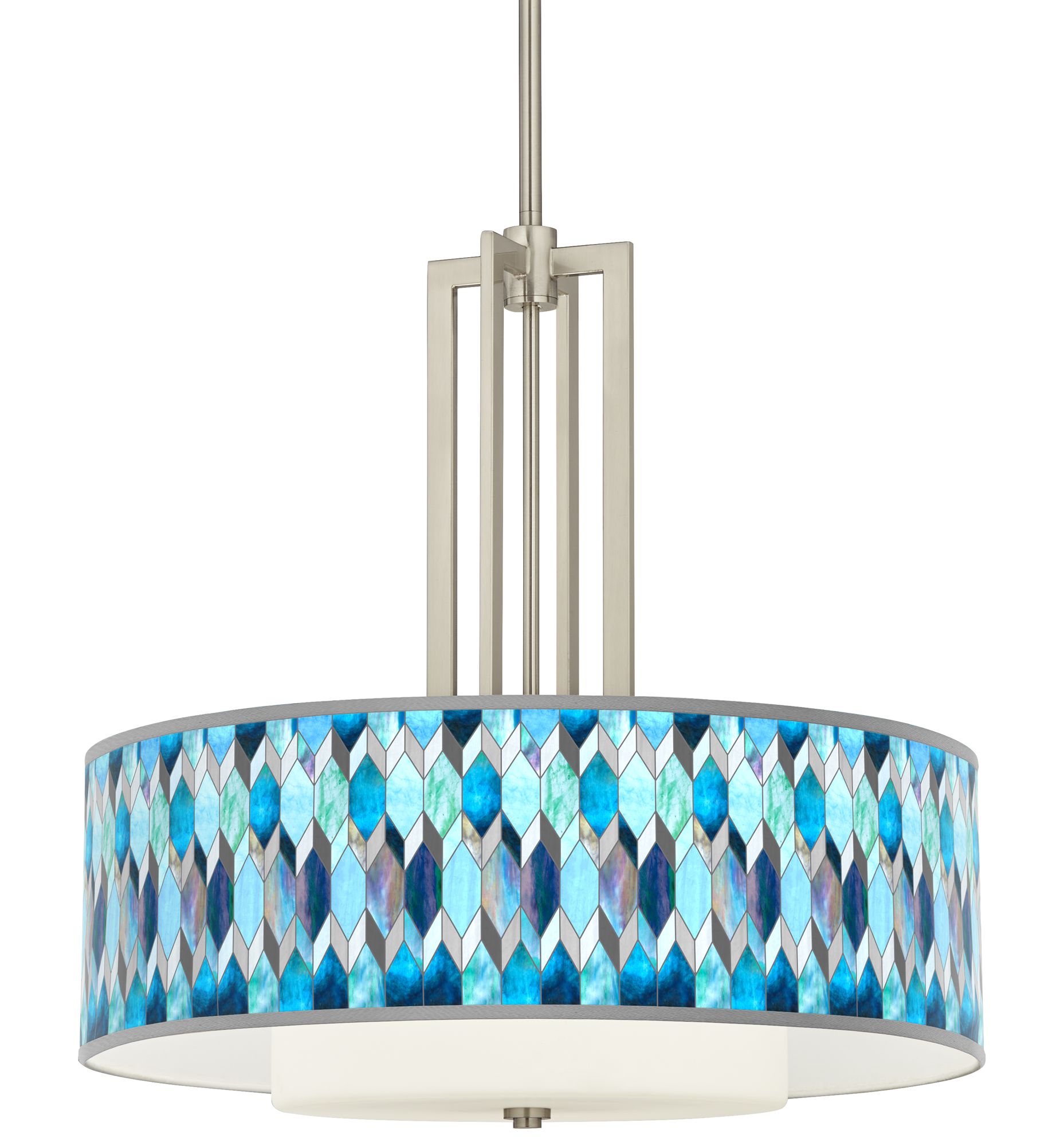 Giclee Art GICLEE GLOW DOUBLE DRUM PENDANT Brushed Nickel Collection