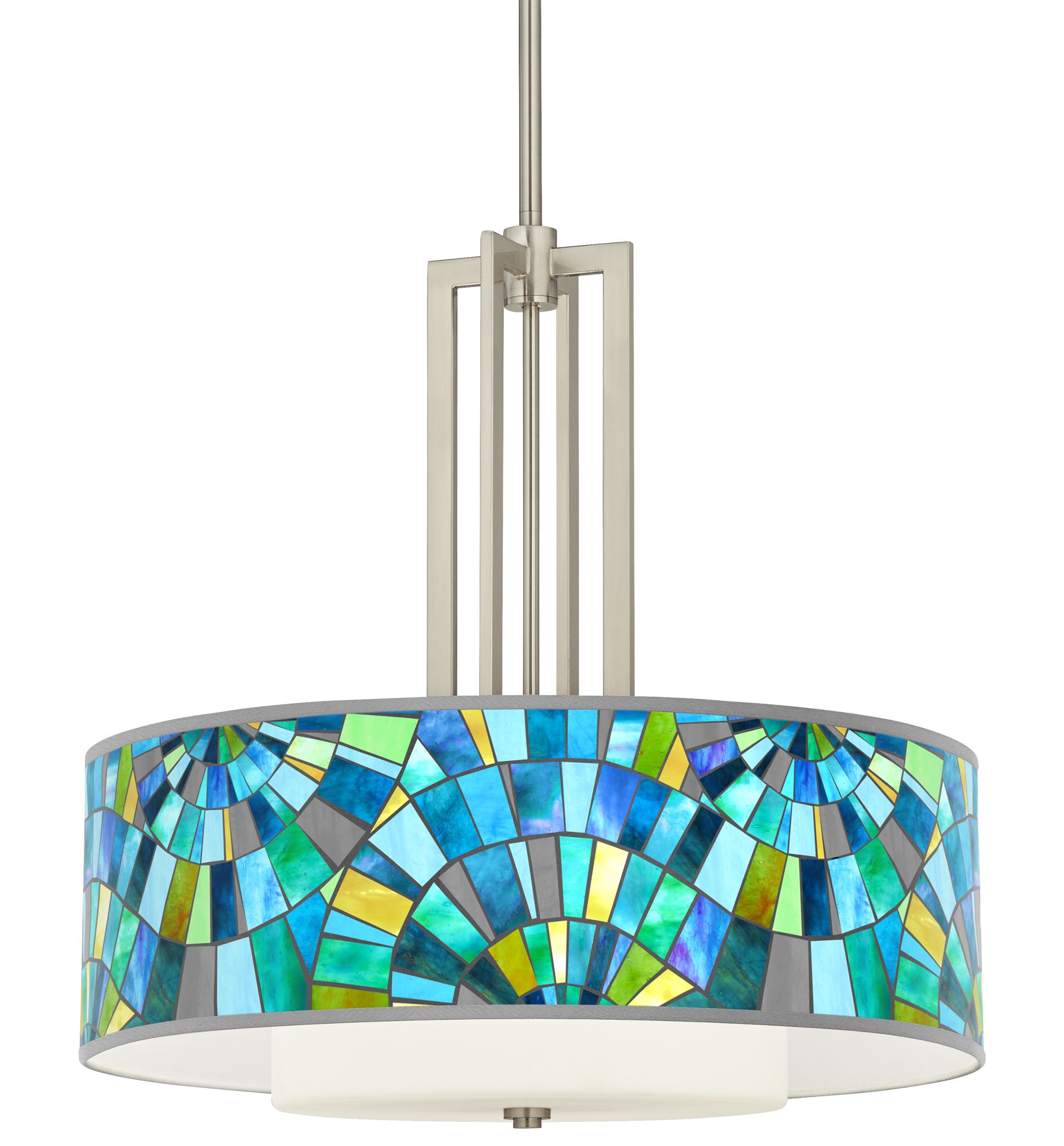 Giclee Art GICLEE GLOW DOUBLE DRUM PENDANT Brushed Nickel Collection