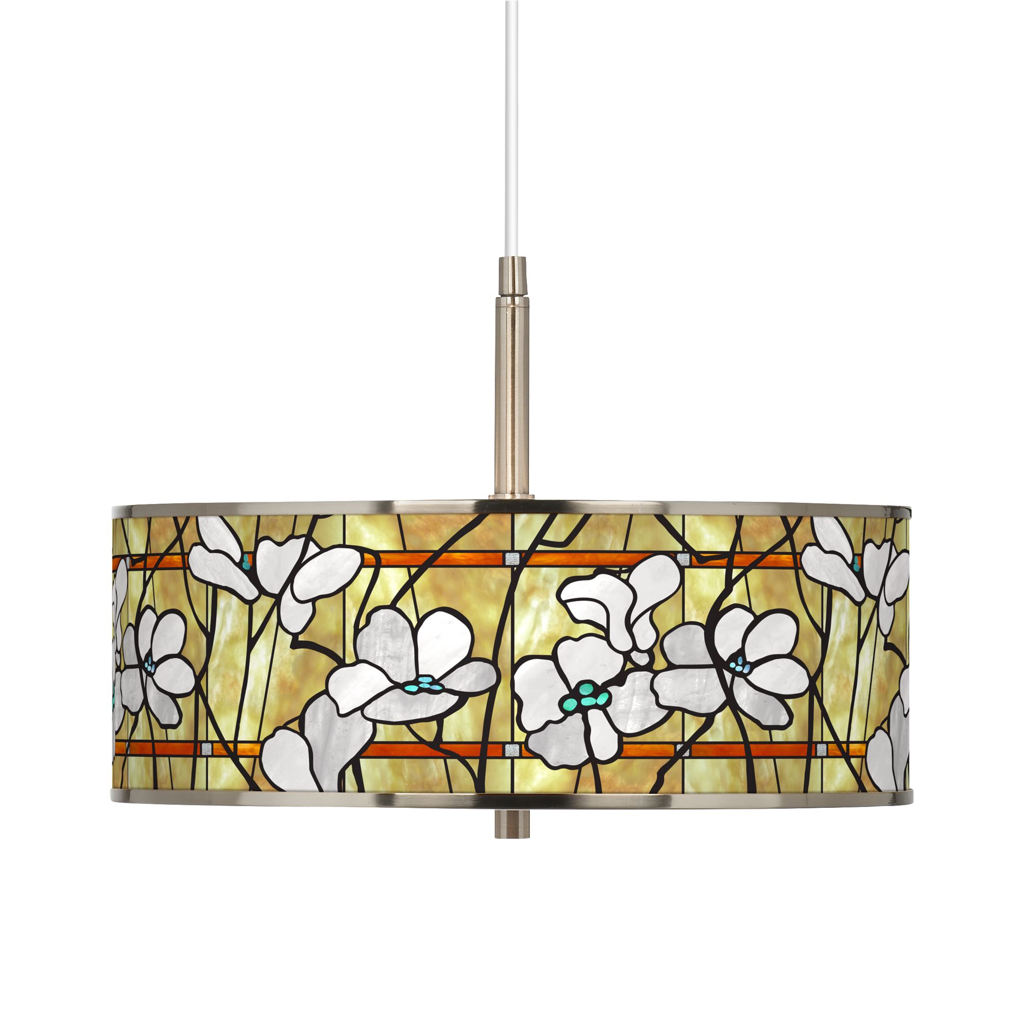 Giclee Art GICLEE GLOW DRUM PENDANT Brushed Nickel Collection