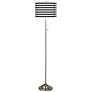 Giclee Black and White Horizontal Stripe Floor Lamp