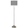 Giclee Black and White Horizontal Stripe Floor Lamp