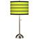 Giclee Bold Lime Green Stripe Table Lamp