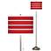Giclee Bold Red Stripe Brushed Nickel Pull Chain Floor Lamp