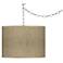 Giclee Gallery 13 1/2" Wide Burlap Print Shade Plug-In Swag Chandelier