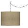 Giclee Gallery 13 1/2" Wide Burlap Print Shade Plug-In Swag Chandelier